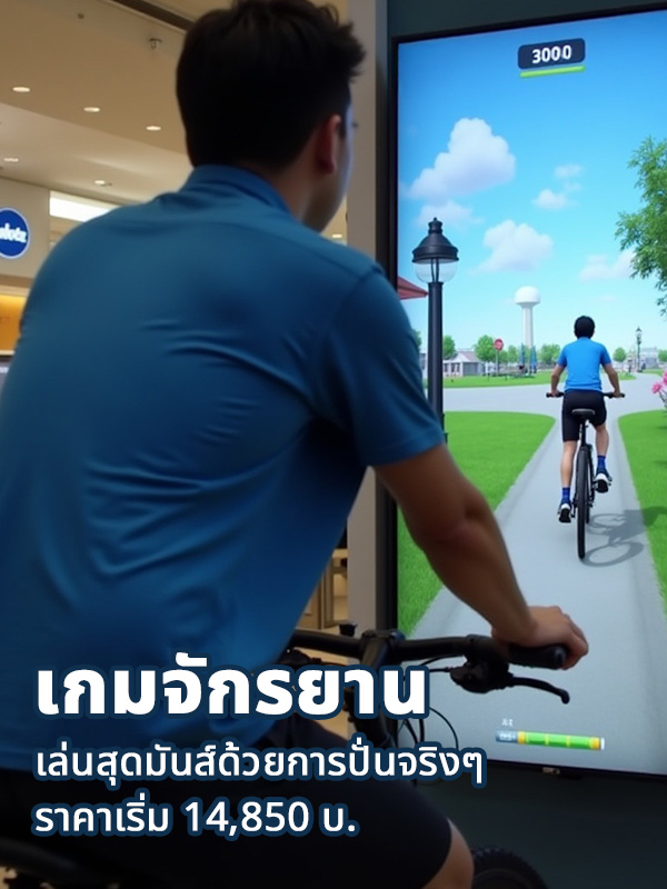 เกมปั่นจักรยานอินเตอร์แอคทีฟสำหรับงานส่งเสริมสุขภาพ